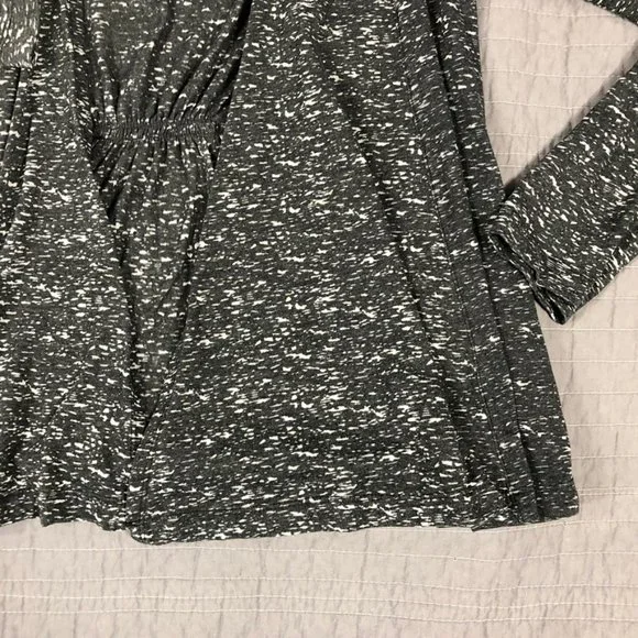 4/$15 Waterfall Cardigan Women Large Black Heather T Shirt Knit Waterfall Jacket - Picture 11 of 16